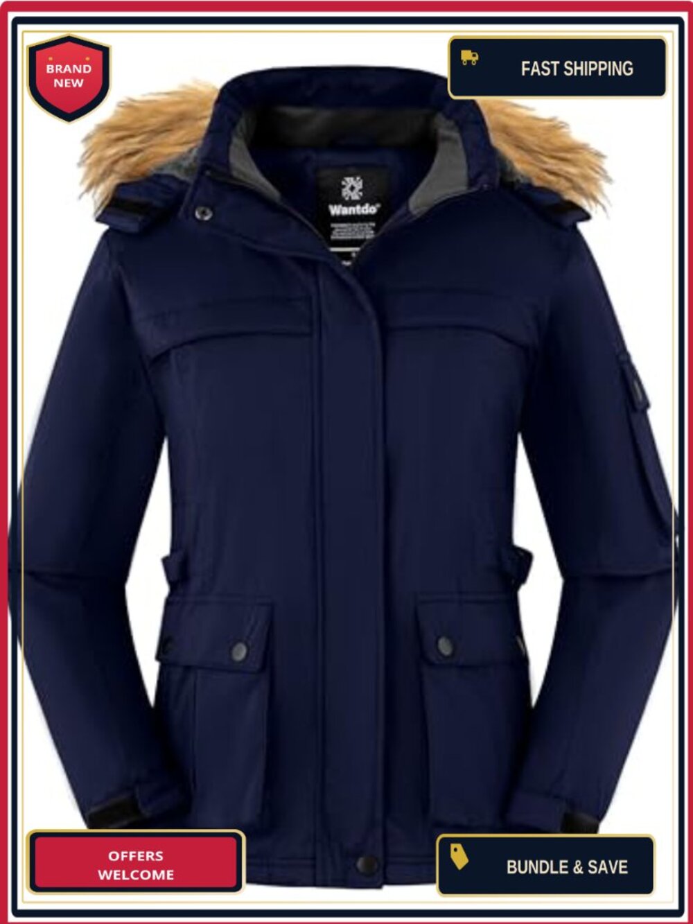 Women's Waterproof Ski Jacket Windproof Insulated Snow Coat Fleece Lined